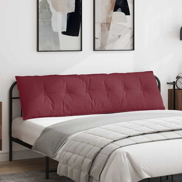 vidaXL Ryggkudde Vinr&ouml;d 180 x 19 x 50 cm tyg