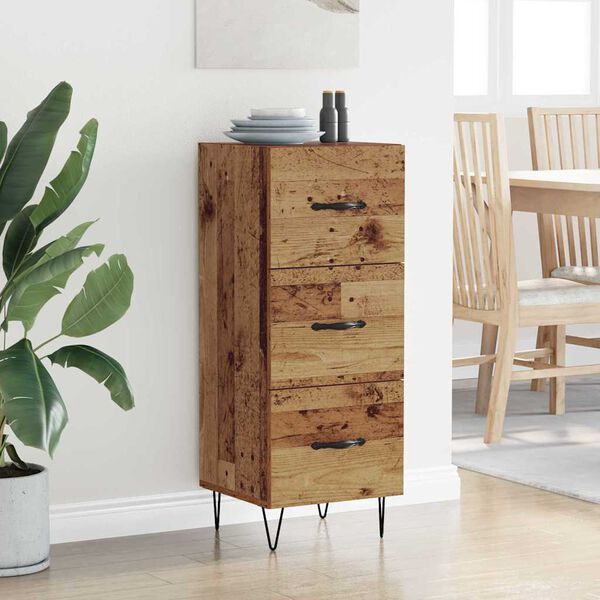 vidaXL Sideboard Gammalt tr&auml; 34 x 34.5 x 90 cm Konstruerat tr&auml;