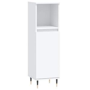 vidaXL Badrumssk&aring;p vit 30x30x100 cm konstruerat tr&auml;
