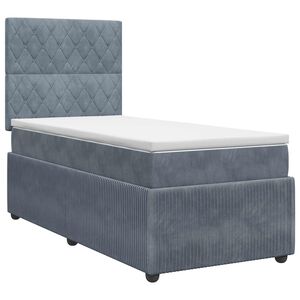 vidaXL Kontinentals&auml;ng med madrass M&ouml;rkgr&aring; 80 x 200 cm Sammet