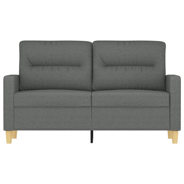 vidaXL Soffa 2-sits m&ouml;rkgr&aring; 120 cm tyg