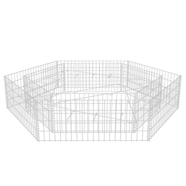 vidaXL Hexagonal planteringsgabion upphöjd 200x173x40 cm
