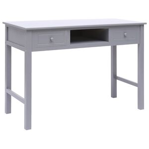 vidaXL Skrivbord gr&aring; 110x45x76 cm tr&auml;