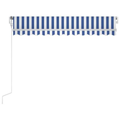 vidaXL Automatisk markis med vindsensor & LED 300x250 cm blå och vit