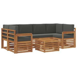 vidaXL Utomhussoffset 7 pcs Naturlig och Antracit Massivt Akaciatr&auml;