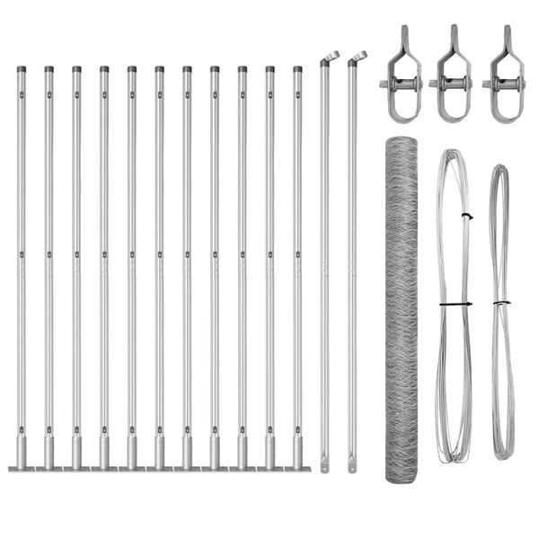 vidaXL St&auml;ngselstolpe Silver 25 x 1,5 m (36 mm n&auml;t) St&aring;l
