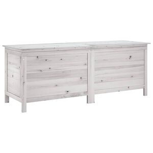 vidaXL Dynbox vit 150x50x56,5 cm massivt grantr&auml;