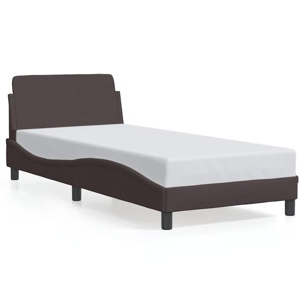 vidaXL Bed Frame "Dover" Dark Brown 90x200 cm Fabric