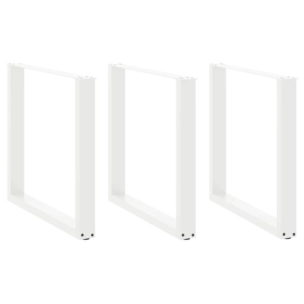 vidaXL Matbordsben U-formade 3 st vita 80x(72-73) cm stål