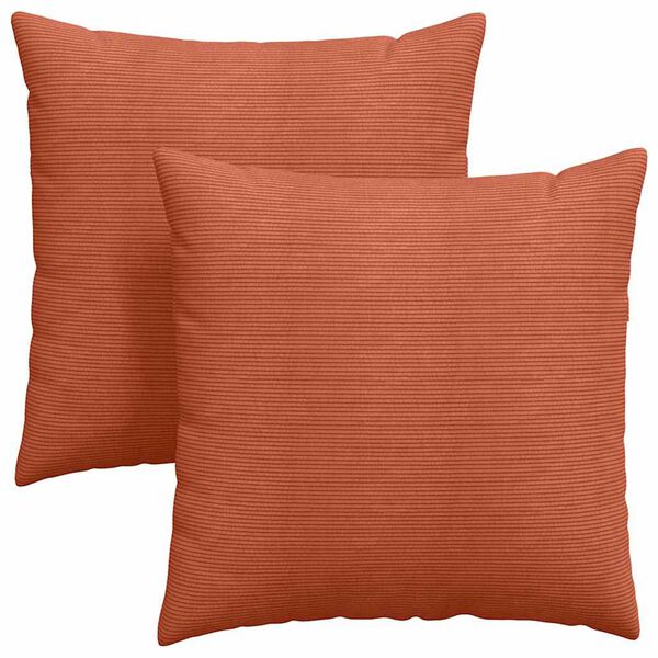 vidaXL Sofakuddar 2 pcs R&ouml;d orange 60 x 60 cm Kordread tyg
