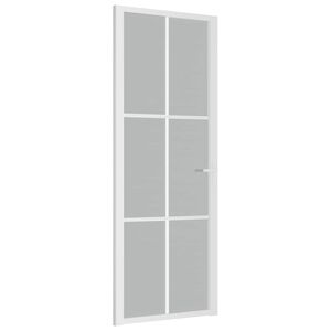 vidaXL Innerd&ouml;rr 76x201,5 cm vit matt glas och aluminium