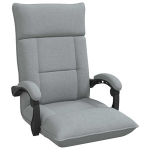 vidaXL Justerbar golvstol Ljusgr&aring; Tyg