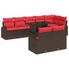 vidaXL Tr&auml;dg&aring;rdsoffset med lagring 9 pcs Brun Poly rattan