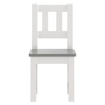 vidaXL Barnbord och stolar 3 delar vit och grå MDF