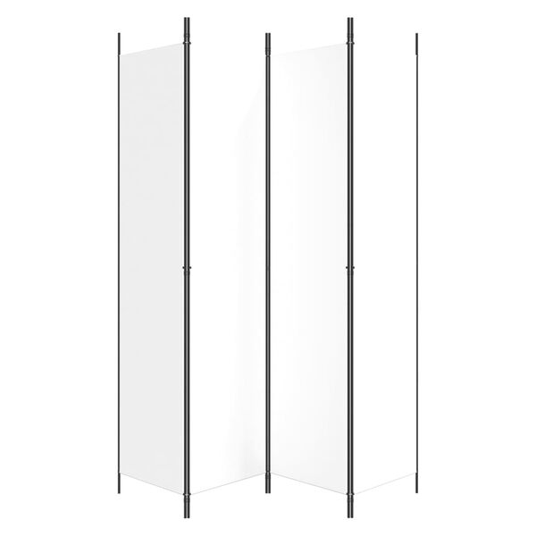 vidaXL Rumsavdelare 4 paneler vit 200x220 cm tyg