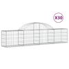 vidaXL Gabion b&aring;gformad 30 st 200x30x40/60 cm galvaniserat j&auml;rn