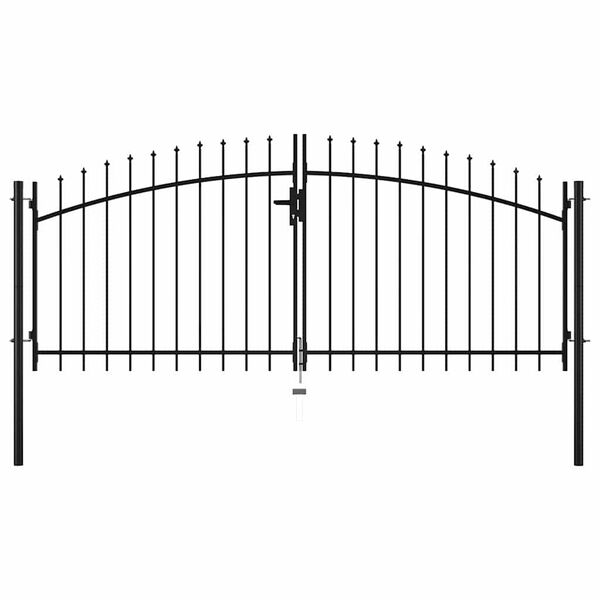 vidaXL Dubbelgrind med spjut-toppar 300x150 cm