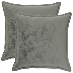 vidaXL Kudd&ouml;verdrag 2 st HOUTEN M&ouml;rkgr&aring; 55 x 55 cm Flanell