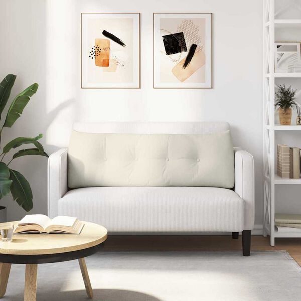 vidaXL Ryggkudde Kr&auml;m 140 x 24 x 50 cm Sammet