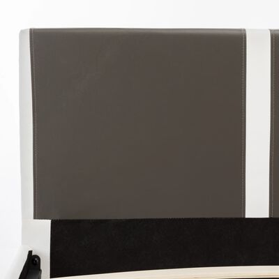 vidaXL Sängram grå och vit konstläder 180x200 cm