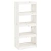 vidaXL Bokhylla/Rumsavdelare vit 60x30x135,5 cm massiv furu
