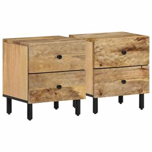 vidaXL Nattduksbord 2 st 40x33x46 cm massivt mangotr&auml;