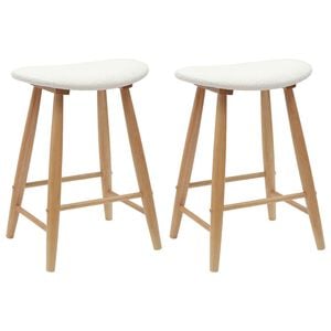 vidaXL Matstolar 2 pcs Naturf&auml;rg 46 x 37 x 63 cm Massiv Gummitr&auml;