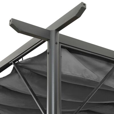 vidaXL Pergola med infällbart tak antracit 3x3 m stål 180 g/m²