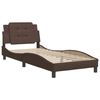vidaXL Bed Frame without Mattress "Zadar" Brown 90x200 cm Faux Leather