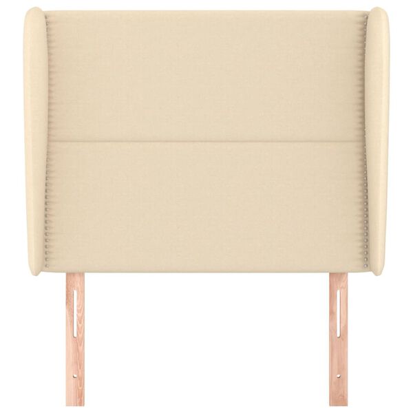 vidaXL S&auml;nggavel med kanter gr&auml;ddvit 83x23x118/128 cm tyg