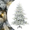 vidaXL Plast Hingad Julgran med 150 LED-lampor Vit 150 cm PVC och st&aring;l