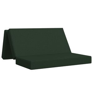 vidaXL F&auml;llbar Soffbed 140 x 67 x 45 cm M&ouml;rkgr&ouml;n