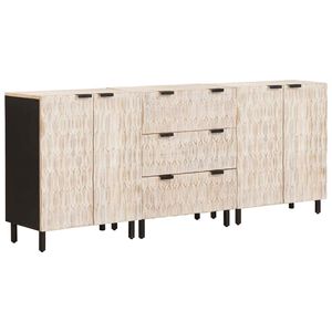 vidaXL Sideboard 3 st 60 x 33 x 75 cm Massivt mangotr&auml;