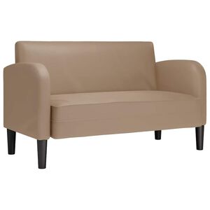vidaXL Loveseat soffa cappuccino 110 cm konstl&auml;der