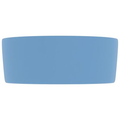 vidaXL Lyxigt runt handfat matt ljusblå 40x15 cm keramik
