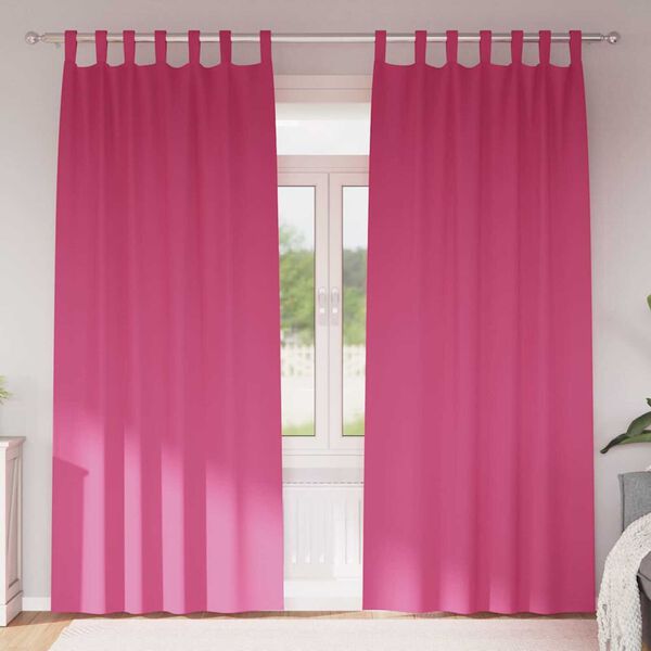 vidaXL Mörkläggningsgardiner med Ringar 2 pcs Klart Pink 245 x 140 cm