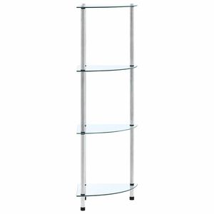 vidaXL Hylla 4 hyllplan transparent 30x30x100 cm h&auml;rdat glas