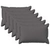vidaXL Kudd&ouml;verdrag 6 st HOUTEN Ljusgr&aring; 30 x 50 cm Faux Linne