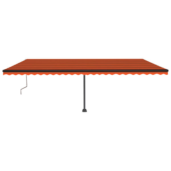vidaXL Frist&aring;ende automatisk markis 600x350 cm orange/brun