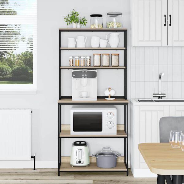 vidaXL K&ouml;ks hylla Sonoma-ek 80 x 40 x 168 cm Konstruerat tr&auml;