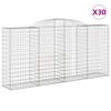 vidaXL Gabioner b&aring;gformade 30 st 300x50x140/160 cm galvaniserat j&auml;rn