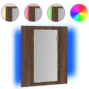 vidaXL Spegelsk&aring;p f&ouml;r badrum LED brun ek 40x12x45 cm konstruerat tr&auml;