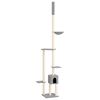 vidaXL Golv-till-tak kl&ouml;str&auml;d ljusgr&aring; 258,5-284,5 cm