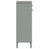 vidaXL Skoskåp med metallben OSLO grå massiv furu