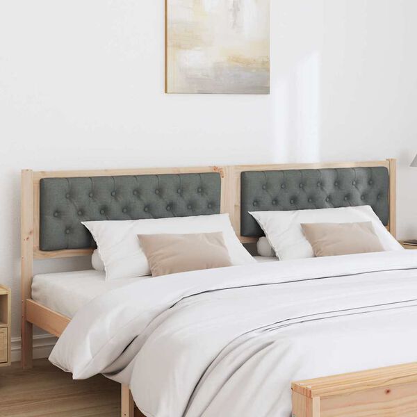 vidaXL Huvudgavel &Ouml;vrigt brun och m&ouml;rkgr&aring; 200 cm Massiv furu