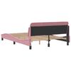 vidaXL Bed Frame with Headboard "Dover" Pink 140x190 cm Velvet