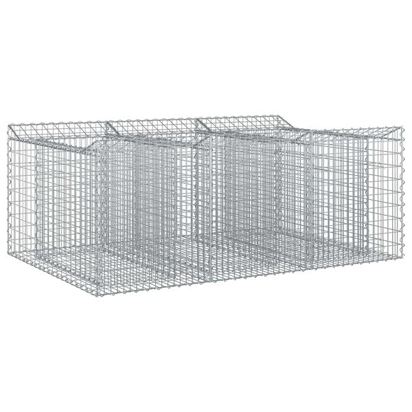 vidaXL Gabion upph&ouml;jd s&auml;ng Silver 150 x 100 x 60 cm Galvaniserat St&aring;l