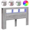 vidaXL S&auml;nggavel LED gr&aring; sonoma 160x18,5x103,5 cm konstruerat tr&auml;