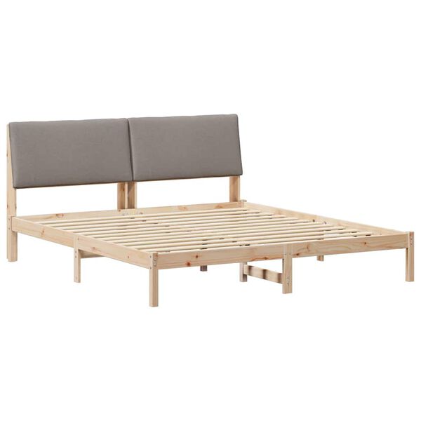 vidaXL S&auml;ngram med huvudgavel Brun och taupe 200 x 200 cm Massiv furu