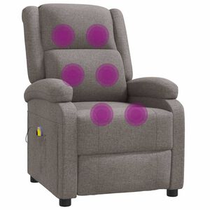 vidaXL Massagef&aring;t&ouml;lj taupe tyg